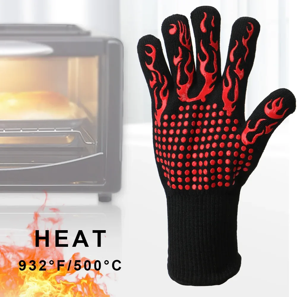 Flame Retardant Non-slip BBQ F - Oven Mitt Silicone review and price